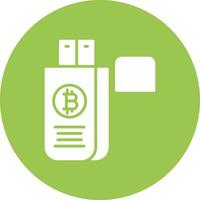 Bitcoin Drive Glyph Multi Circle Icon vector