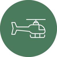 Helicopter Line Multi Circle Icon vector