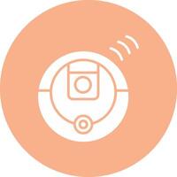 Robot Vacuum Cleaner Glyph Multi Circle Icon vector