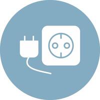 Plug And Socket Glyph Multi Circle Icon vector