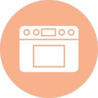 Oven Glyph Multi Circle Icon vector