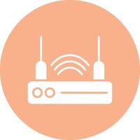 Router Device Glyph Multi Circle Icon vector