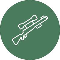 Gun Line Multi Circle Icon vector