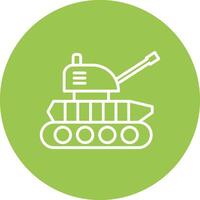 tanque línea multi circulo icono vector