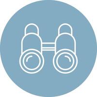 Binoculars Line Multi Circle Icon vector