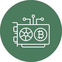 Mining Rig Line Multi Circle Icon vector