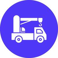 Crane Truck Glyph Multi Circle Icon vector