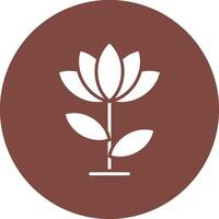 Lotus Flower Glyph Multi Circle Icon vector