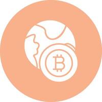 Bitcoin World Glyph Multi Circle Icon vector