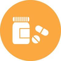 Pills Bottle Glyph Multi Circle Icon vector