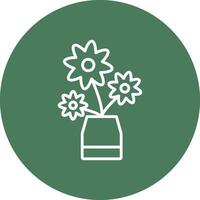 Flower Line Multi Circle Icon vector