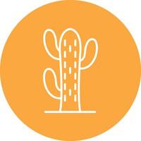 cactus línea multi circulo icono vector