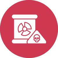 Nuclear Danger Glyph Multi Circle Icon vector