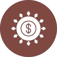 Budget Spending Glyph Multi Circle Icon vector