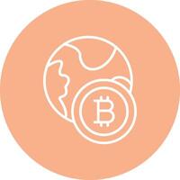 Bitcoin World Line Multi Circle Icon vector