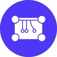 Newtons Cradle Glyph Multi Circle Icon vector