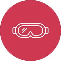 gafas de protección línea multi circulo icono vector