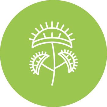Venus Flytrap Line Multi Circle Icon vector