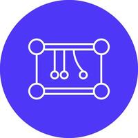 Newtons Cradle Line Multi Circle Icon vector