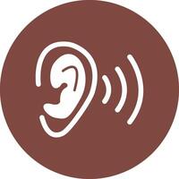 Ear Glyph Multi Circle Icon vector