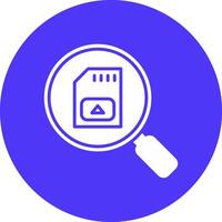 Sd Card Glyph Multi Circle Icon vector