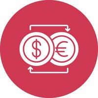 Currency Exchnage Glyph Multi Circle Icon vector