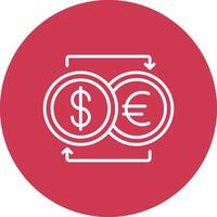 Currency Exchnage Line Multi Circle Icon vector