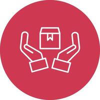 Handle With Care Line Multi Circle Icon vector