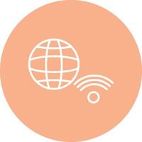 Internet Connection Line Multi Circle Icon vector