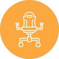 Gaming Chair Line Multi Circle Icon vector