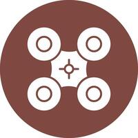 Drone Glyph Multi Circle Icon vector