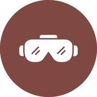 gafas de protección glifo multi circulo icono vector