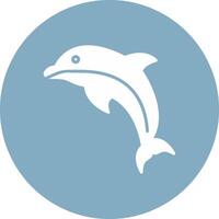 Dolphin Glyph Multi Circle Icon vector