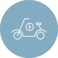 scooter línea multi circulo icono vector