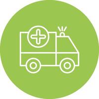 Ambulance Line Multi Circle Icon vector