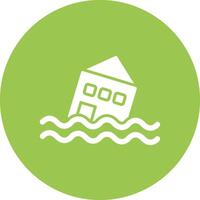 Flood Glyph Multi Circle Icon vector