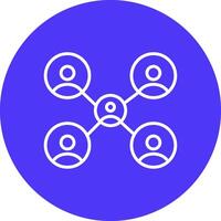 Networking Line Multi Circle Icon vector