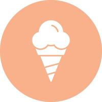 Cone Ice Cream Glyph Multi Circle Icon vector