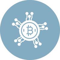 Bitcoin Network Glyph Multi Circle Icon vector