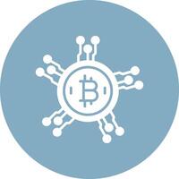 bitcoin red glifo multi circulo icono vector