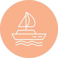 Boat Line Multi Circle Icon vector