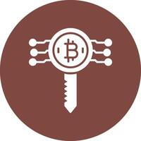 Bitcoin Key Glyph Multi Circle Icon vector