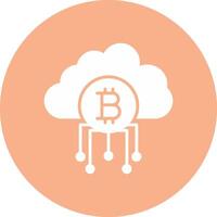 Cloud Bitcoin Glyph Multi Circle Icon vector