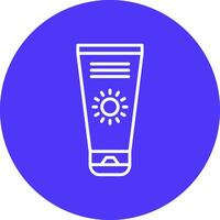 Sun Cream Line Multi Circle Icon vector