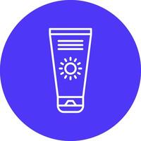 Sun Cream Line Multi Circle Icon vector