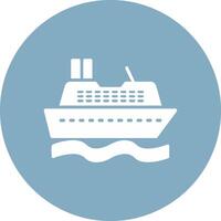 Cruise SHip Glyph Multi Circle Icon vector