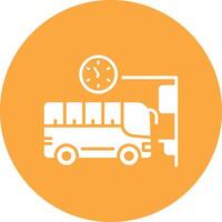 Bus Station Glyph Multi Circle Icon vector