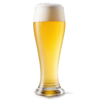 Hefeweizen glass tall and filled with hazy golden wheat beer one empty and one garnished png