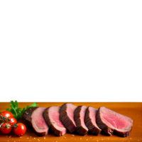 Venison loin lean and tender seared to perfection photographed with a shallow depth of field png