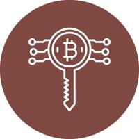 Bitcoin Key Line Multi Circle Icon vector